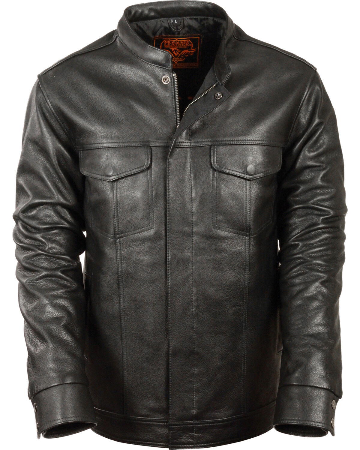Men's Milwaukee Leather Black Club Style Shirt Jacket - Big 5X