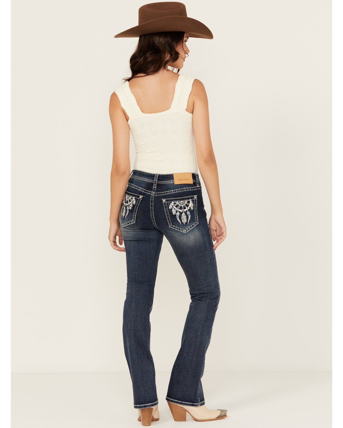 Women's Shyanne Dreamcatcher Dark Wash Mid Rise Bootcut Stretch Denim