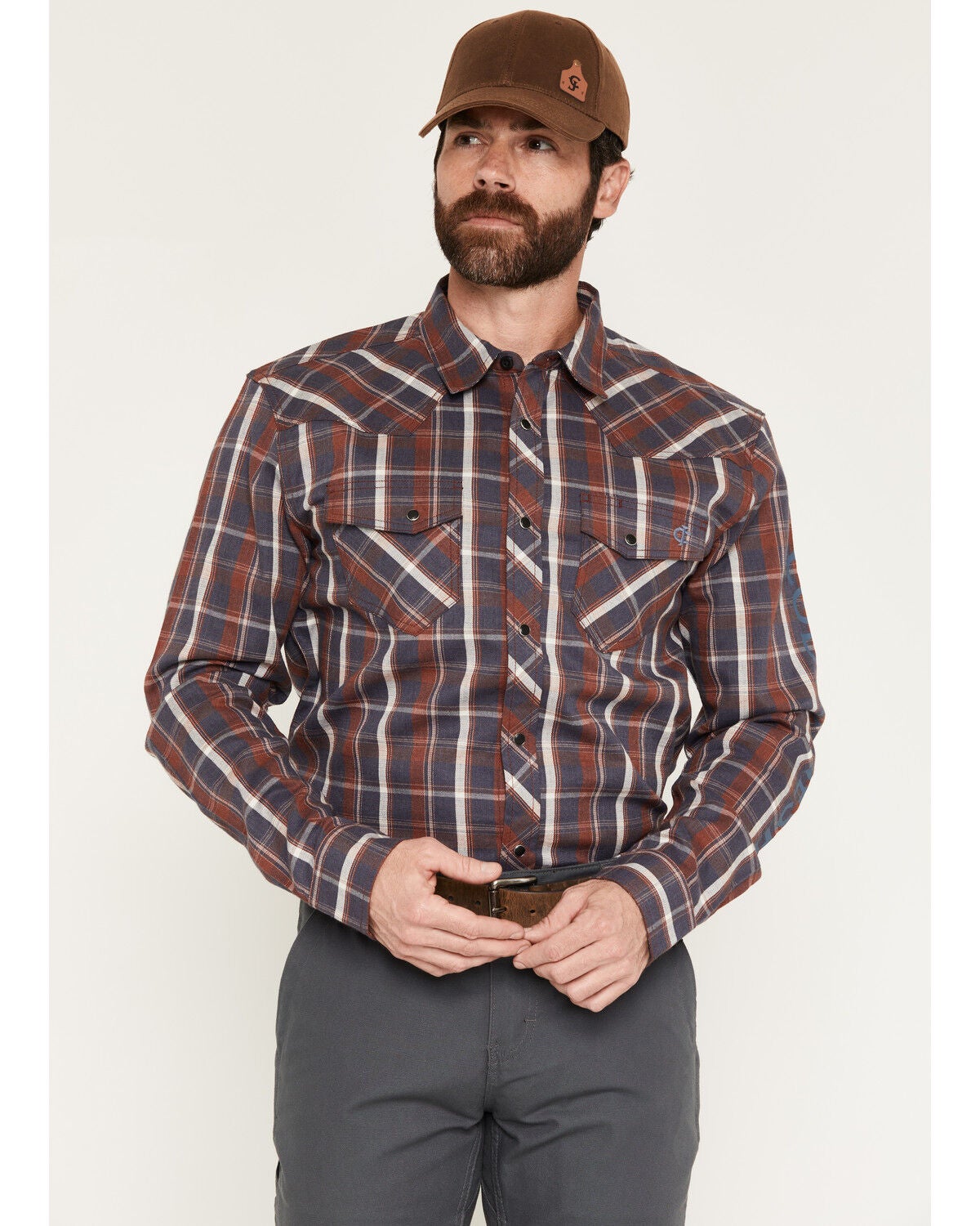 Men's Cody James FR McGregor Plaid Print Long Sleeve Snap Work Shirt