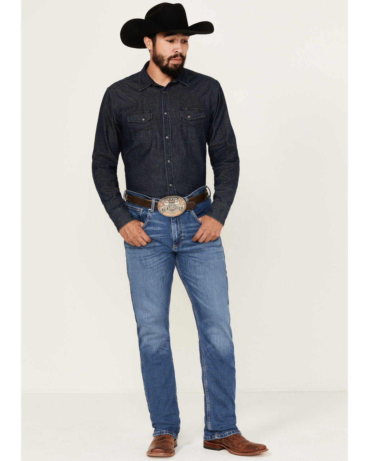 Men's Wrangler 20x Medium Wash Backwater Vintage Bootcut Stretch Denim