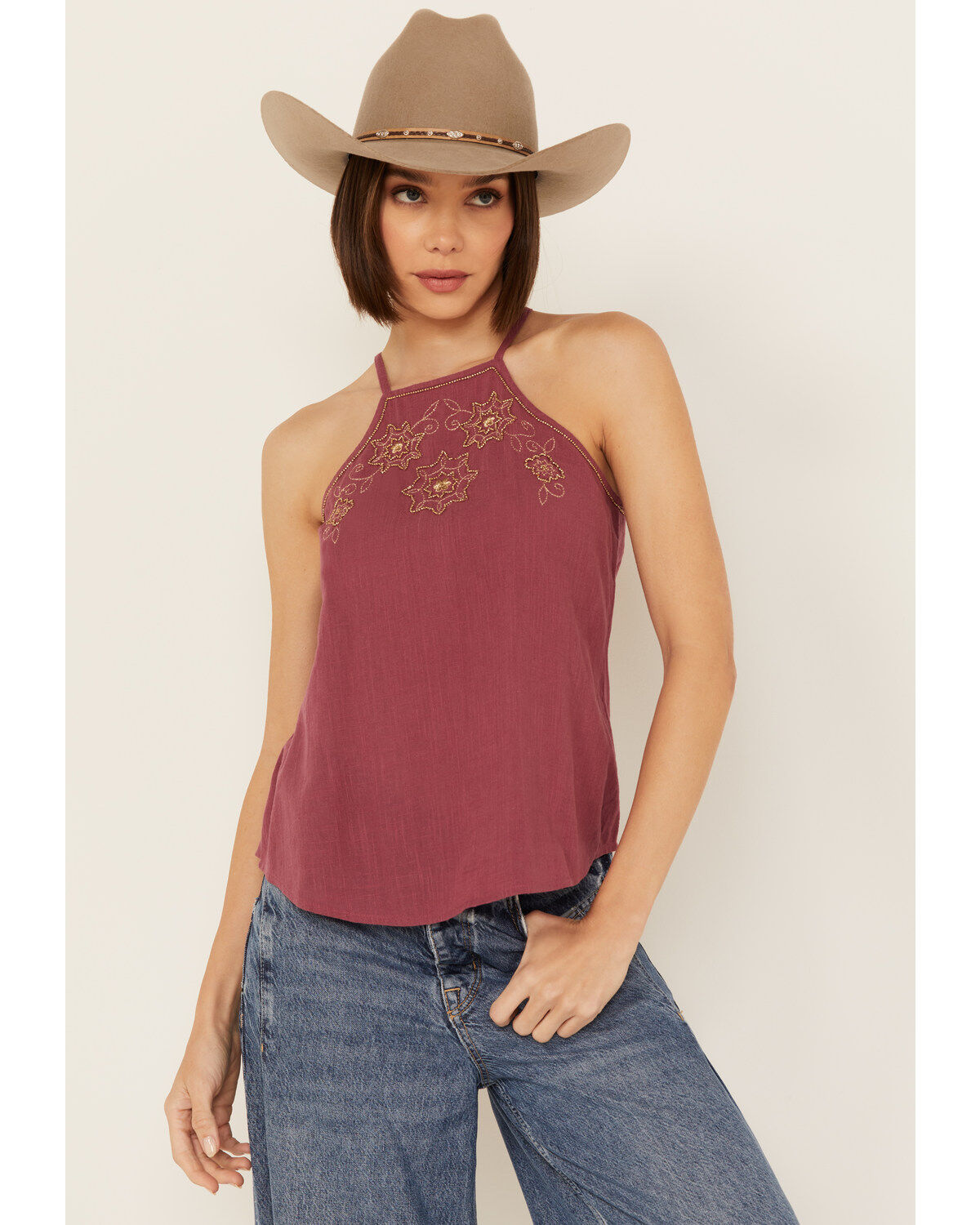 Women's Shyanne Embellished Halter Tank