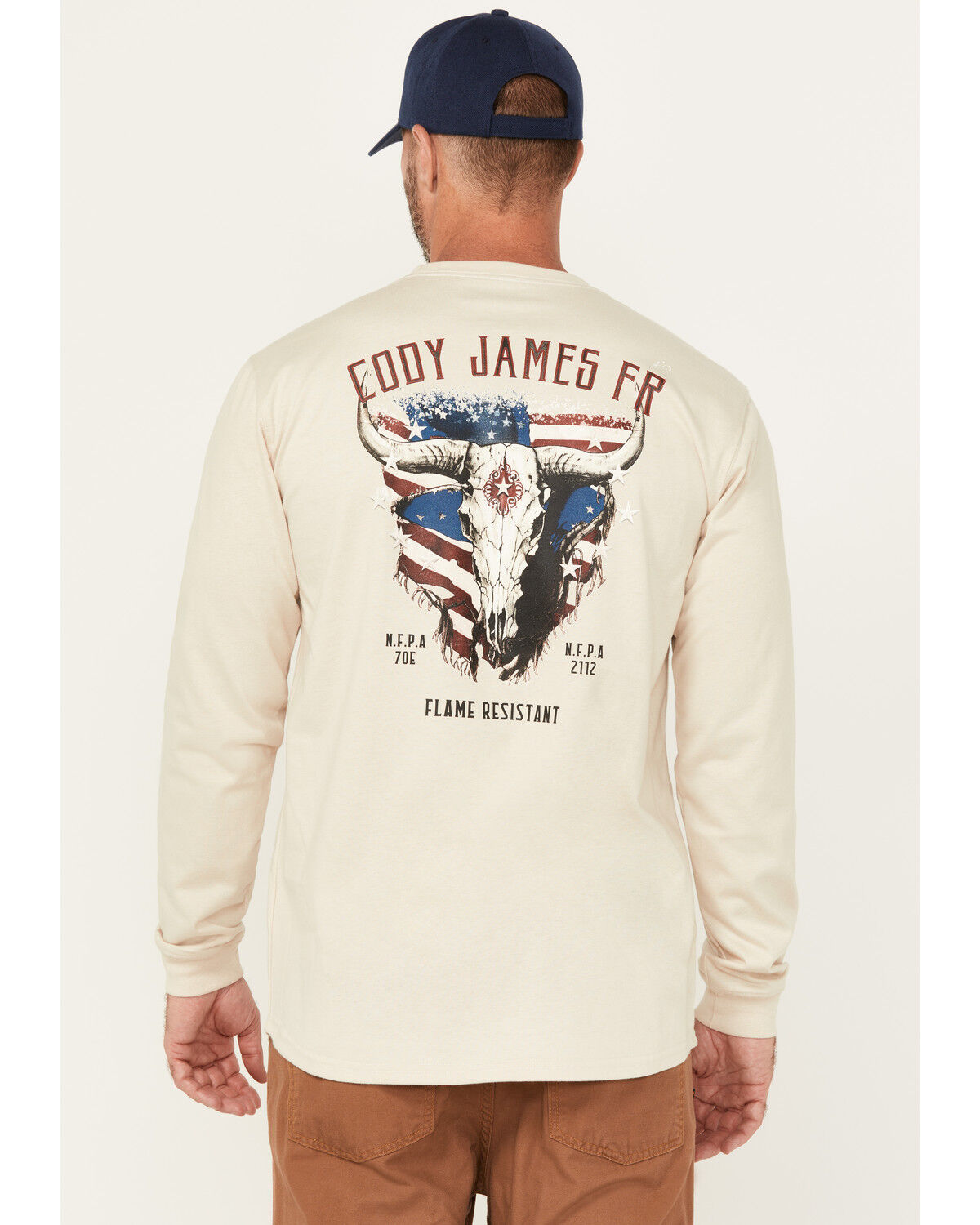 Men's Cody James FR Bull Long Sleeve Graphic Work T-Shirt