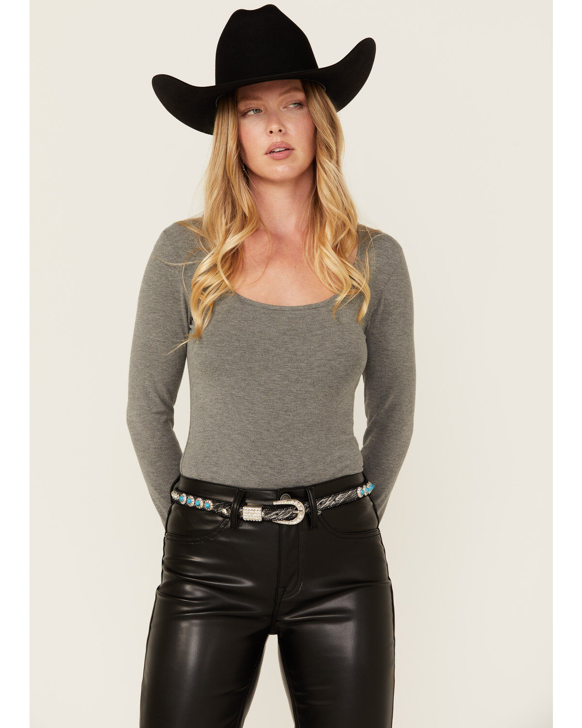 Women's Shyanne Rhinestone Studded Leather Thin Belt