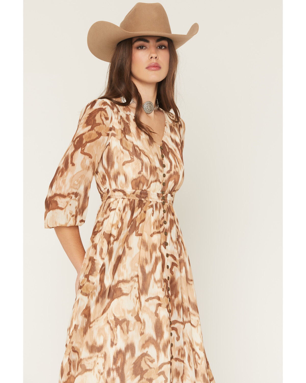 Women's Shyanne Horse Print Chiffon Maxi Dress