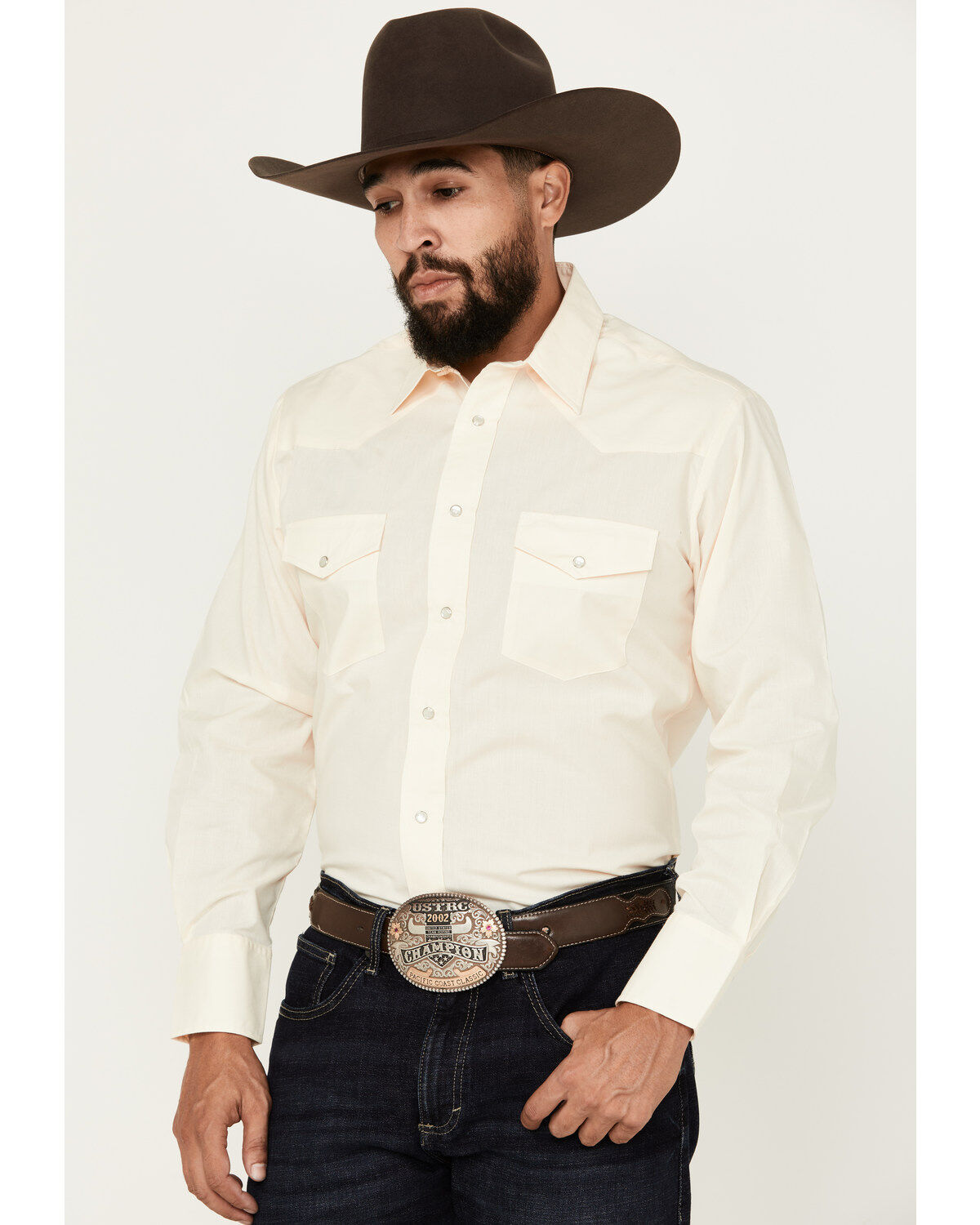 Men's Roper Solid Long Sleeve Pearl Snap Western Shirt