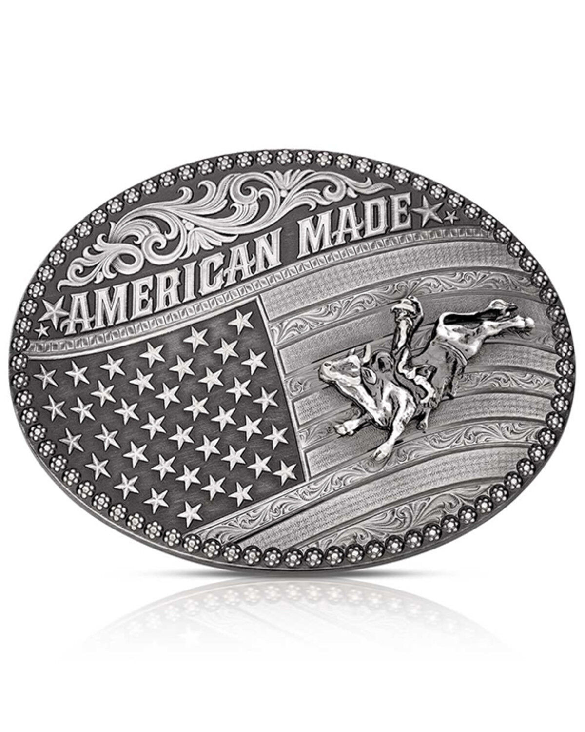 Men's Montana Silversmiths American Made Tradition Bull Rider Belt Buc