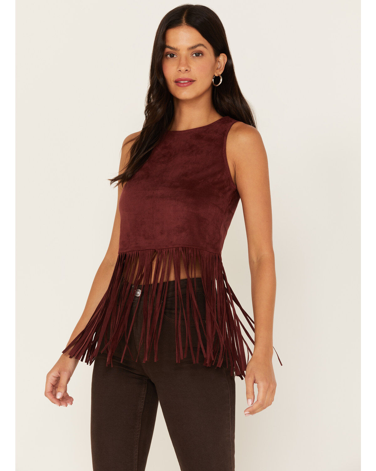 Women's Shyanne Faux Suede Fringe Tank Top