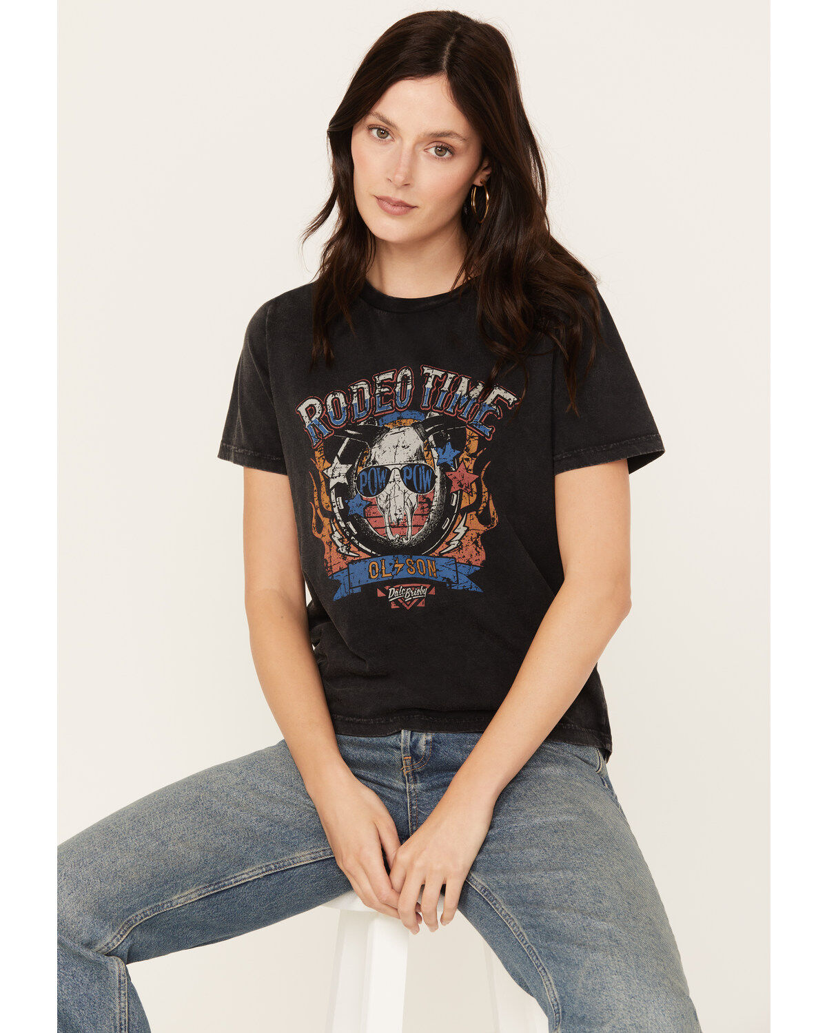 Women's Dale Brisby Rock & Roll Denim Short Sleeve Graphic Tee