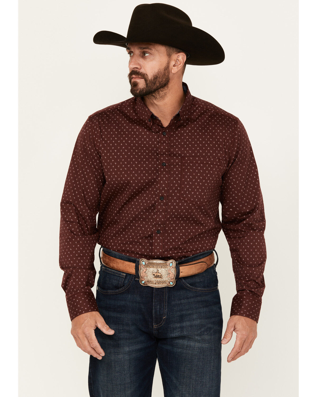 Men's Cody James Williams Mini Floral Print Long Sleeve Button-Down St