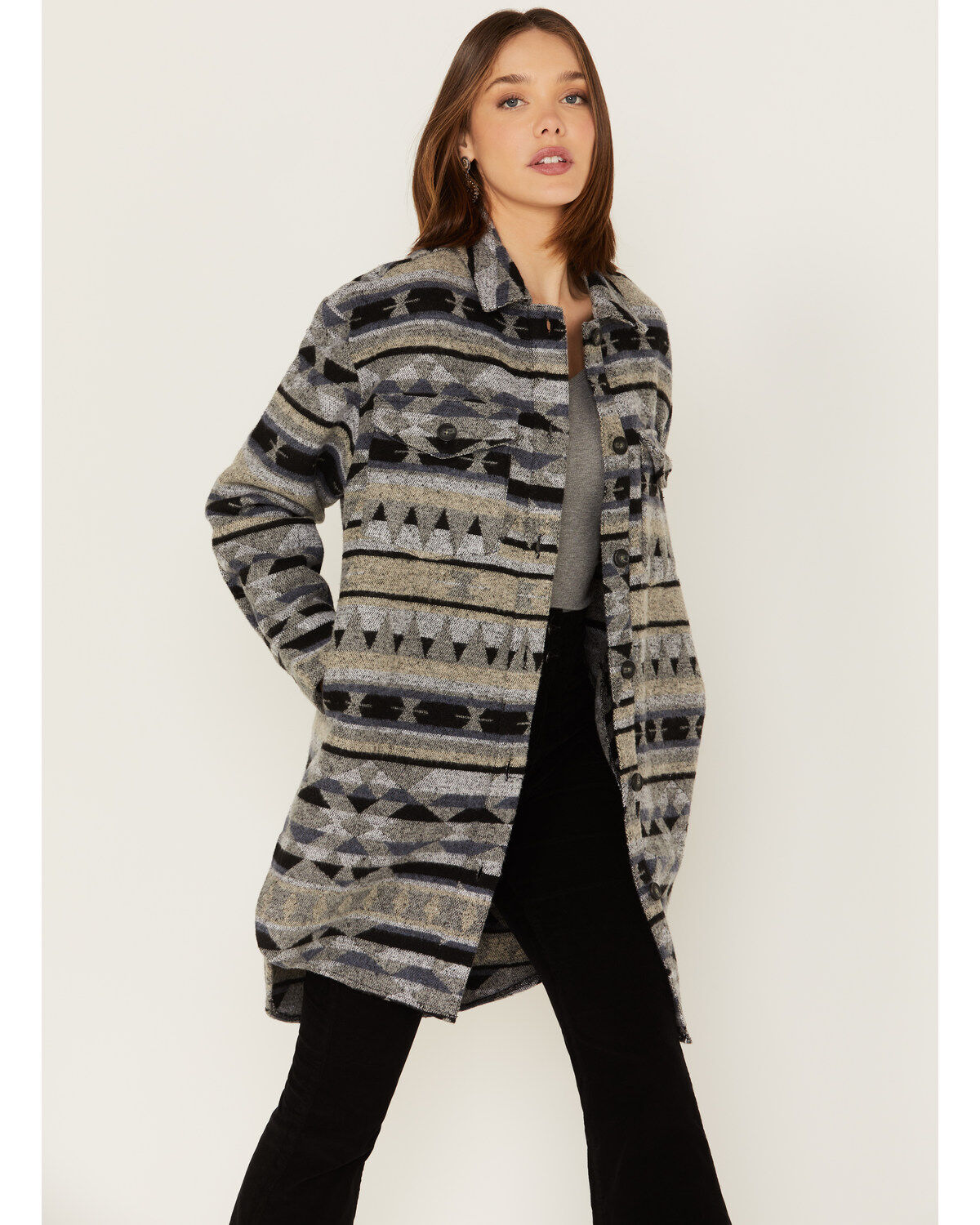 Women's Cripple Creek Southwestern Stripe Print Shacket
