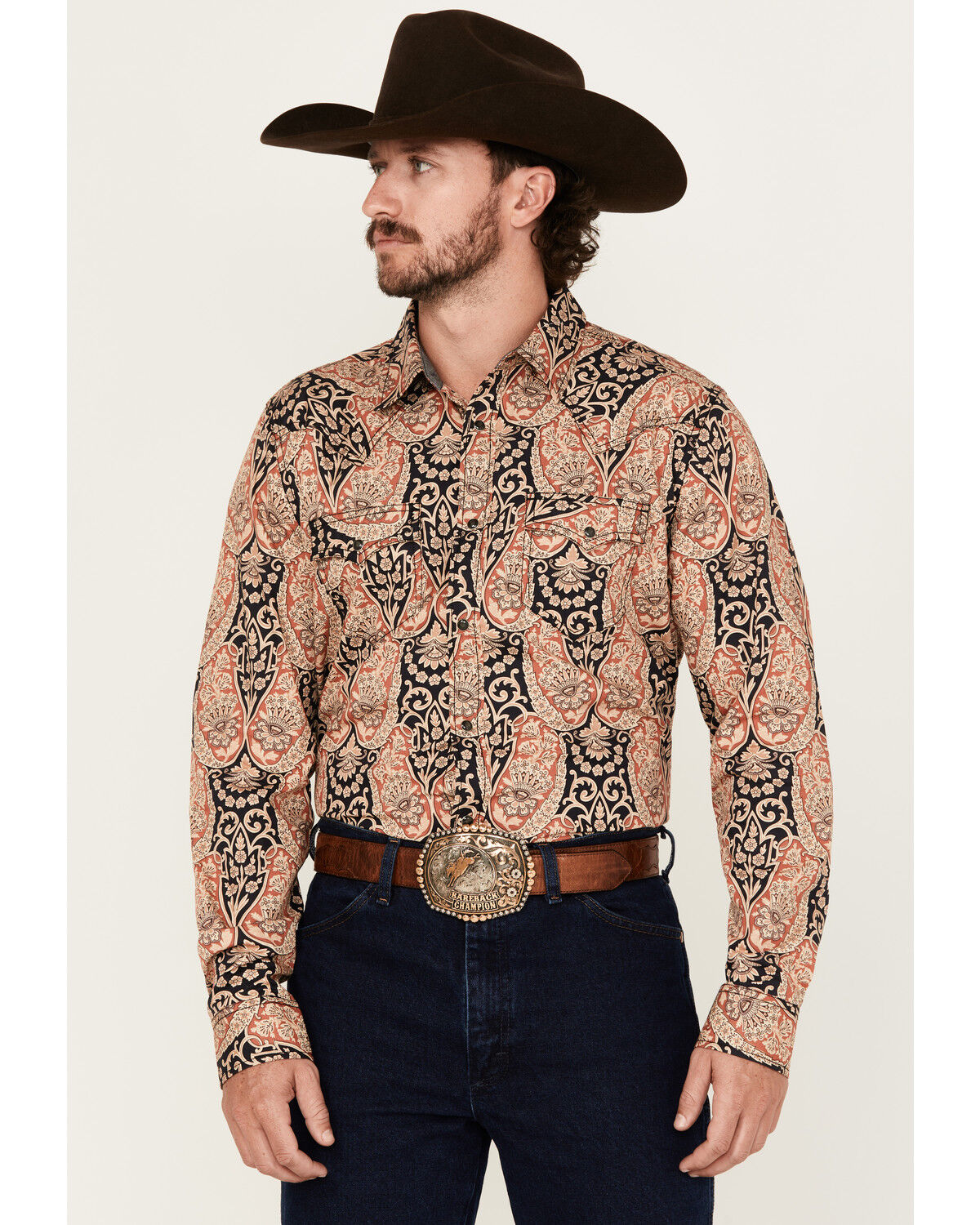 Men's Cody James Graysill Medallion Print Long Sleeve Snap Western Shi