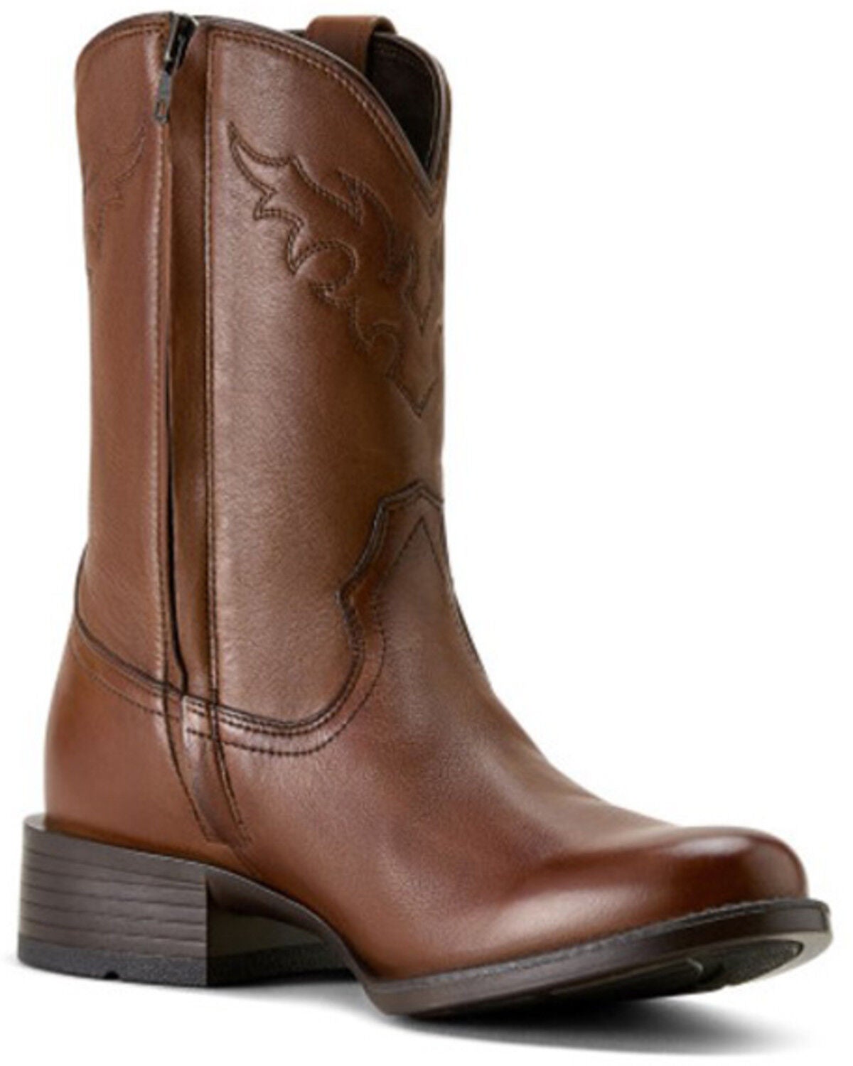 Ariat Sonoro Men’s Brown Leather Western Boots – Square Toe Stockman Heel Cowboy Boot Size 8 D