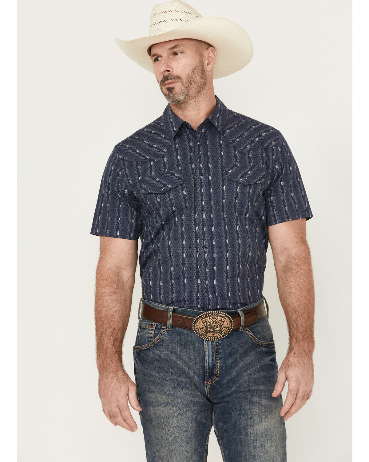 Men's Gibson Trading Co Ritual Striped Short Sleeve Snap Stretch Weste