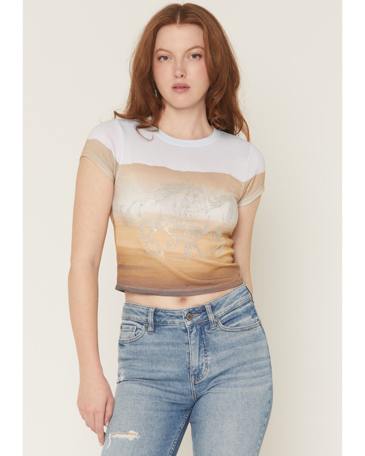 Women's Youth in Revolt Rhinestone Horse Short Sleeve Tee