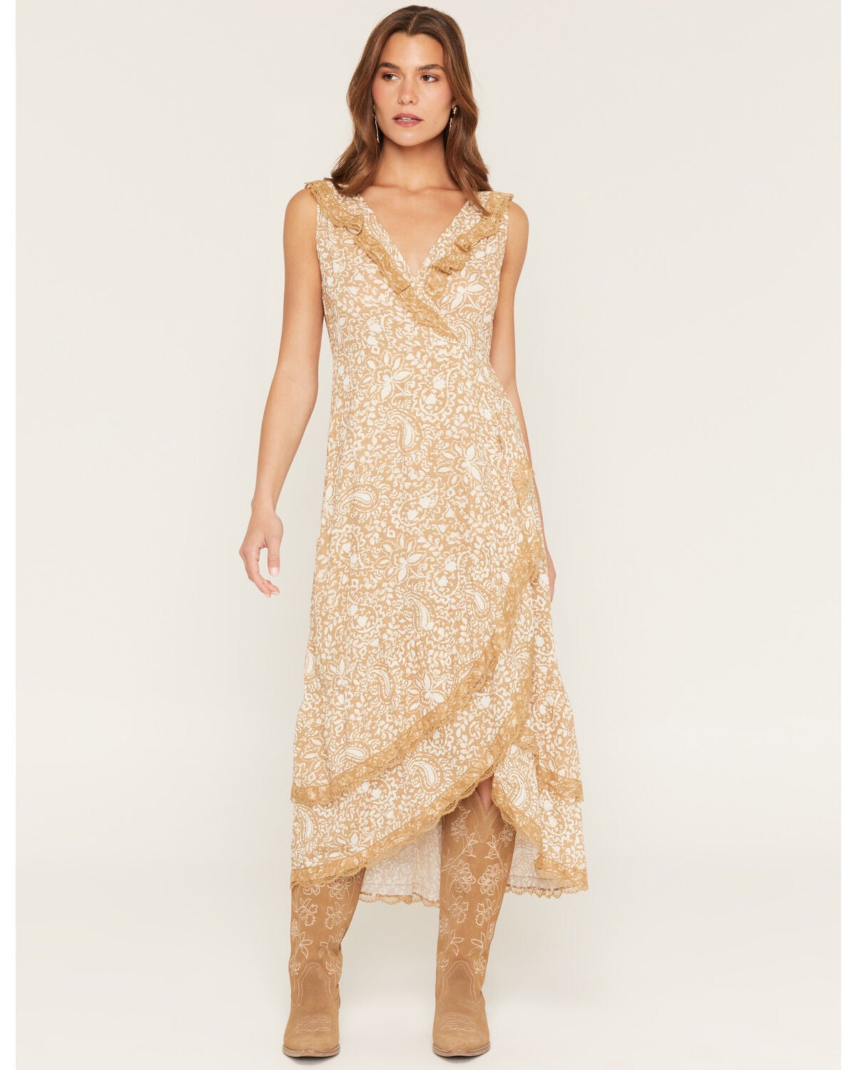 Women's Shyanne Paisley Print Sleeveless High-Low Dress