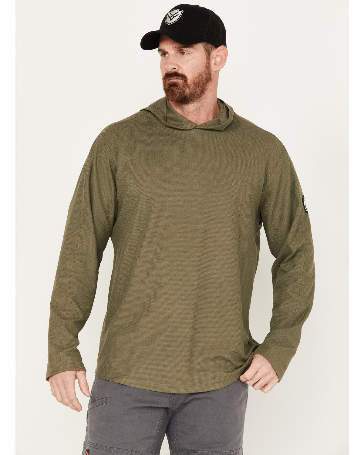 Men's Hawx UPF Long Sleeve Hooded Work Shirt