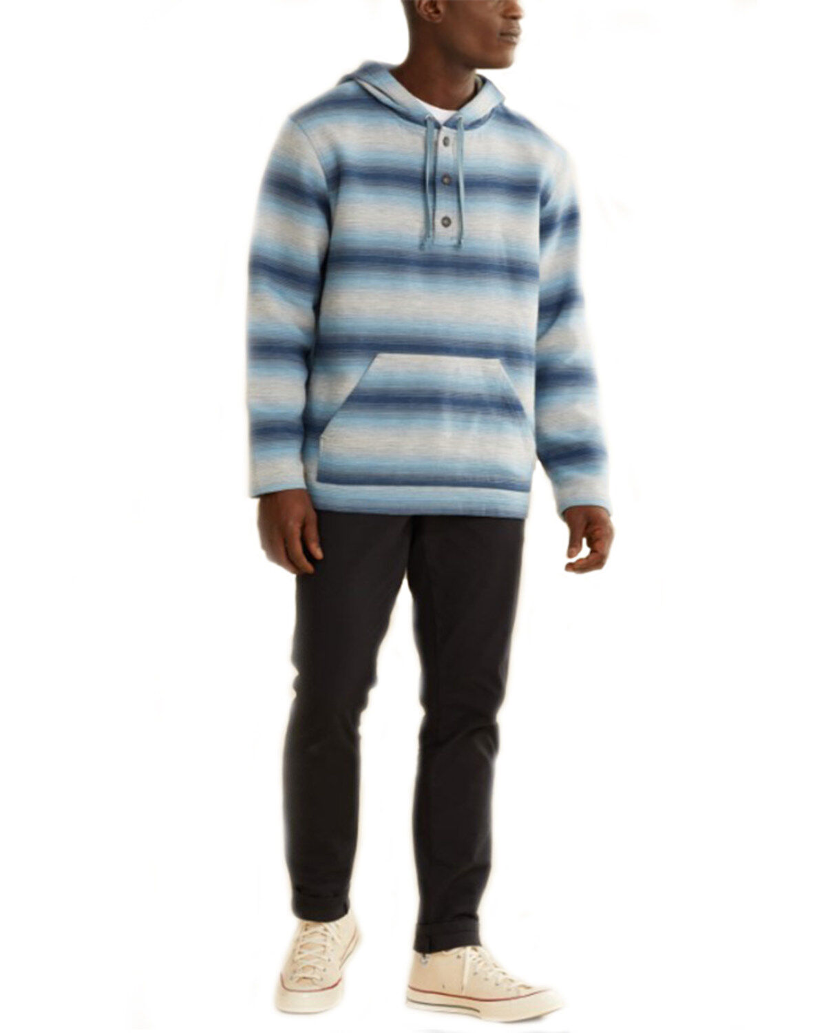 Men's Driftwood Pendleton Striped Print Hooded Sweatshirt