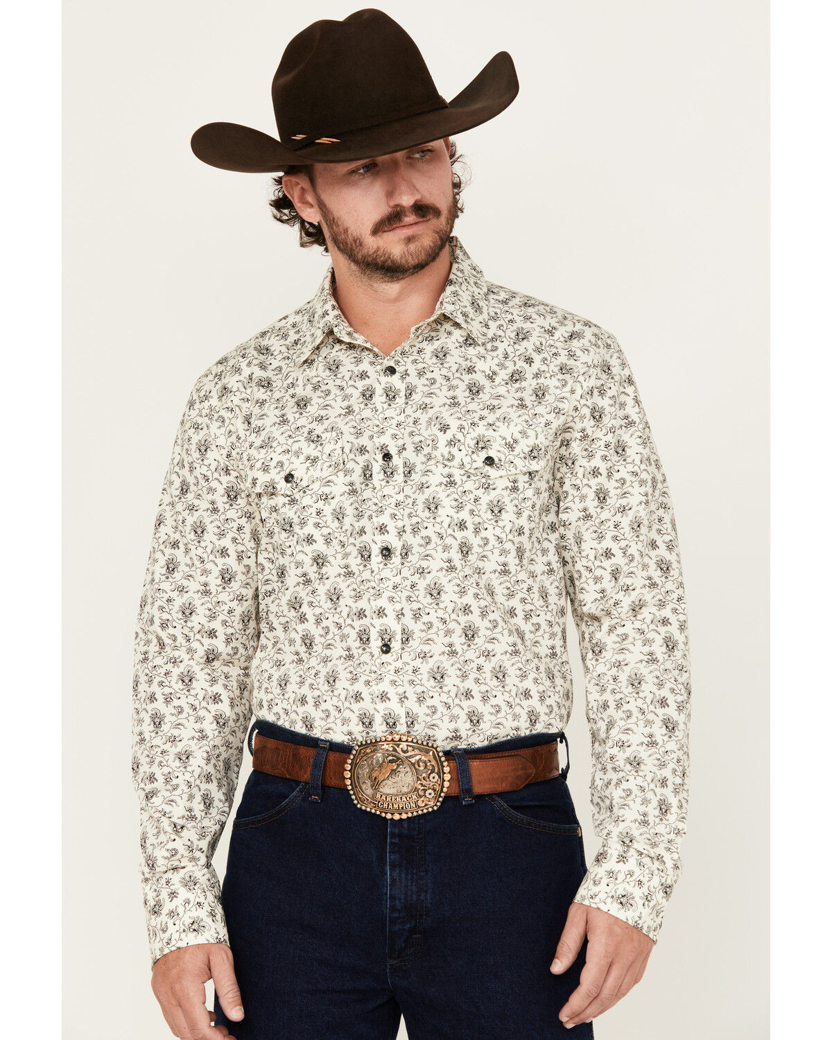 Men's Gibson Trading Co Flower Power Floral Print Long Sleeve Snap Wes