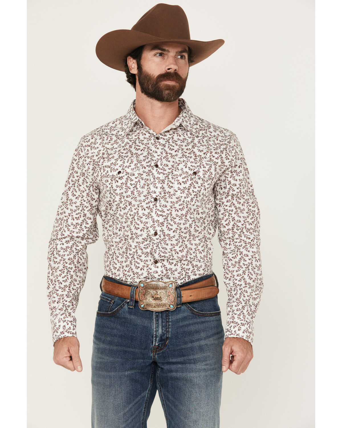Men's Gibson Trading Co River Bank Floral Print Long Sleeve Snap Weste