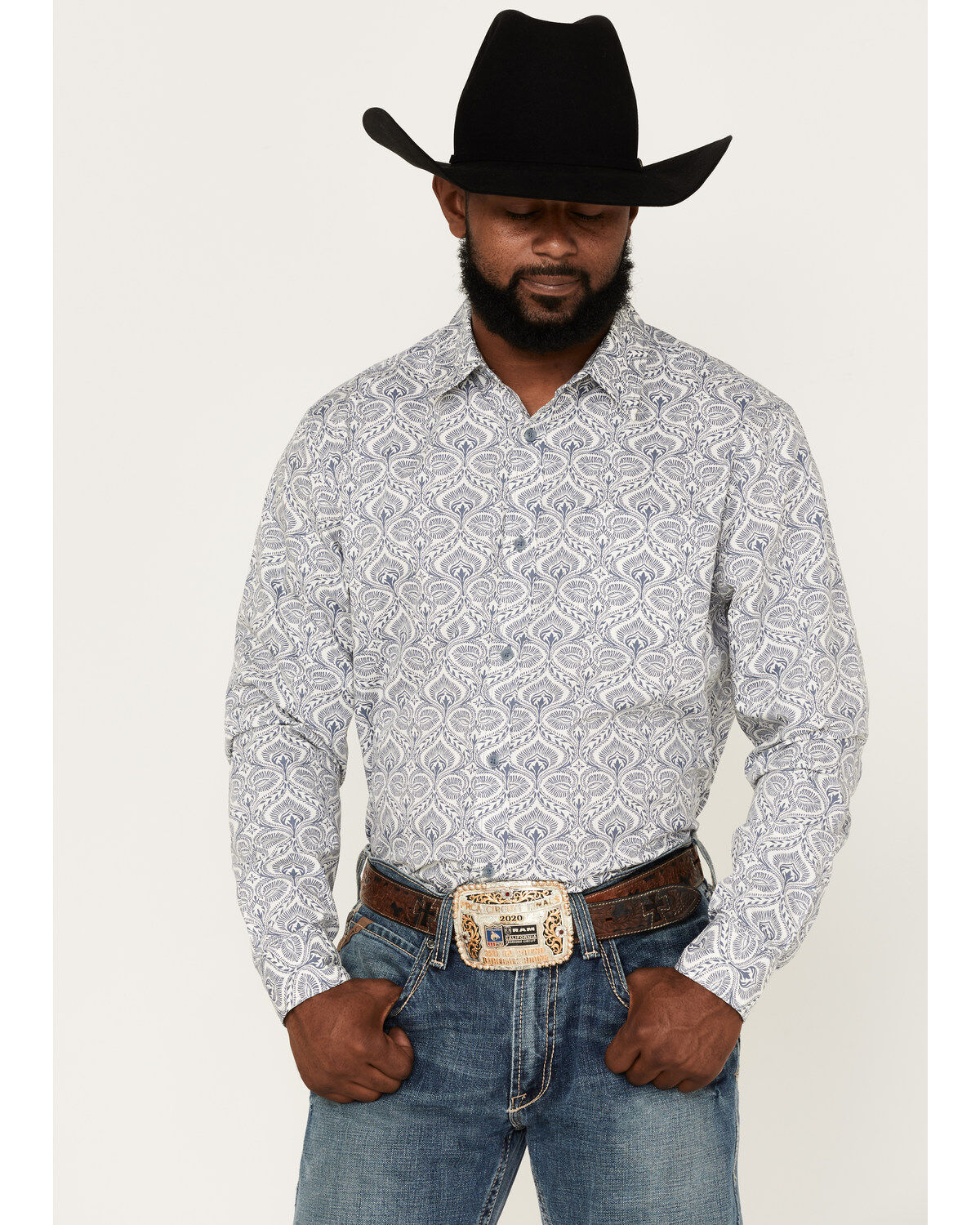 Men's Gibson Lava Lamp Floral Print Button-Down Western Shirt