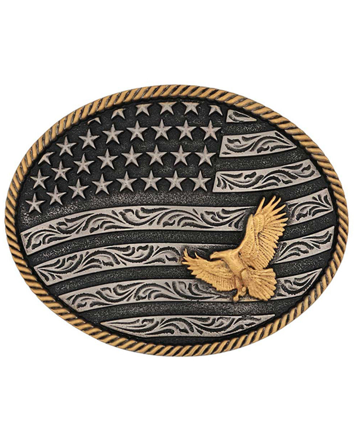 Men's Montana Silversmiths Flag & Eagle Belt Buckle