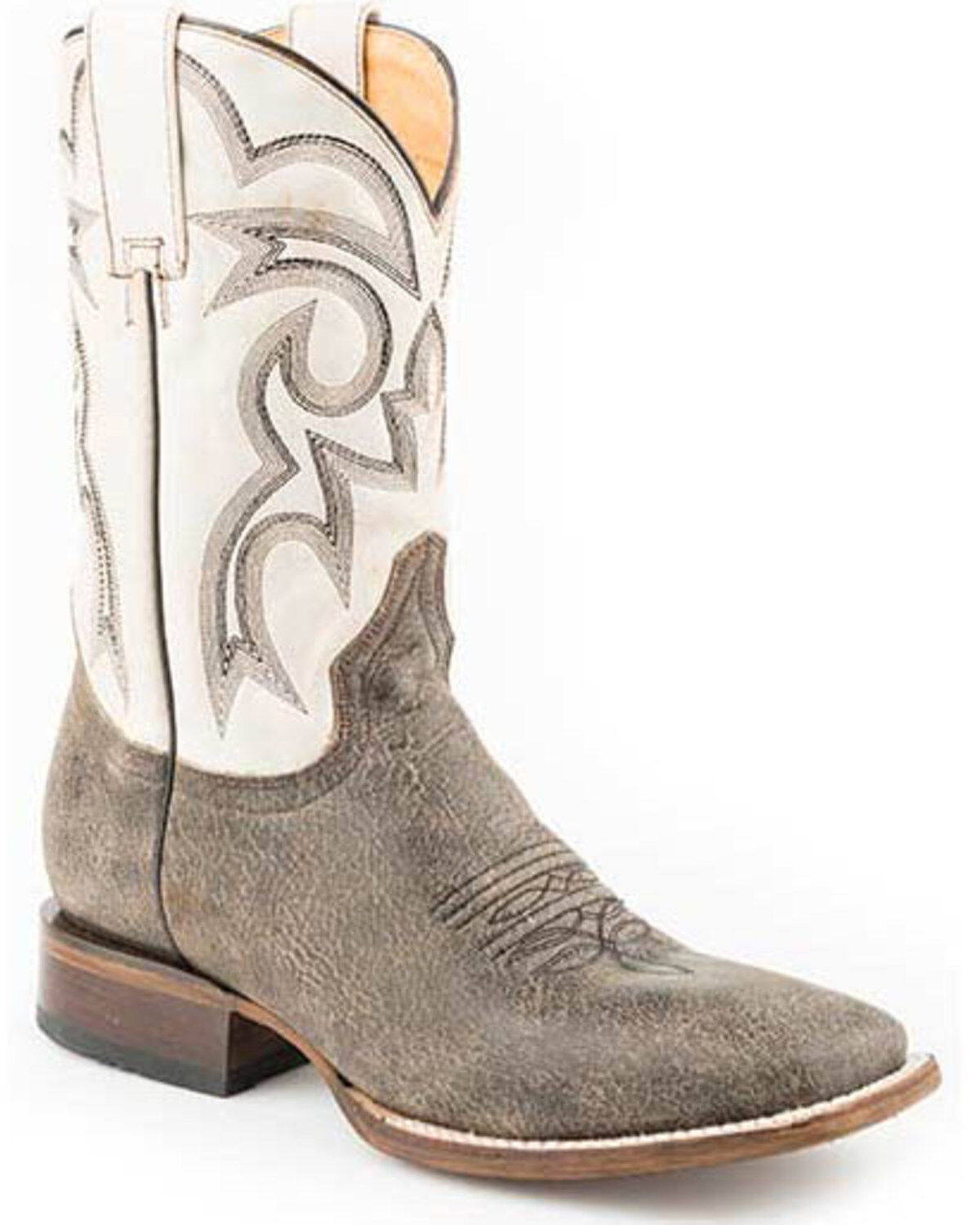 Men's Roper Parker Brown Western Boots - Broad Square Toe