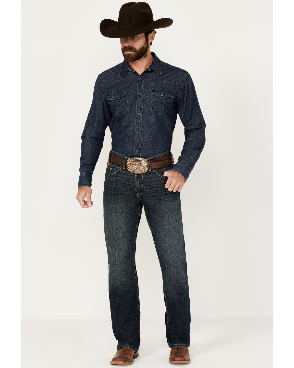 Men's Ariat M4 Derek Dark Wash Relaxed Stretch Bootcut Jeans