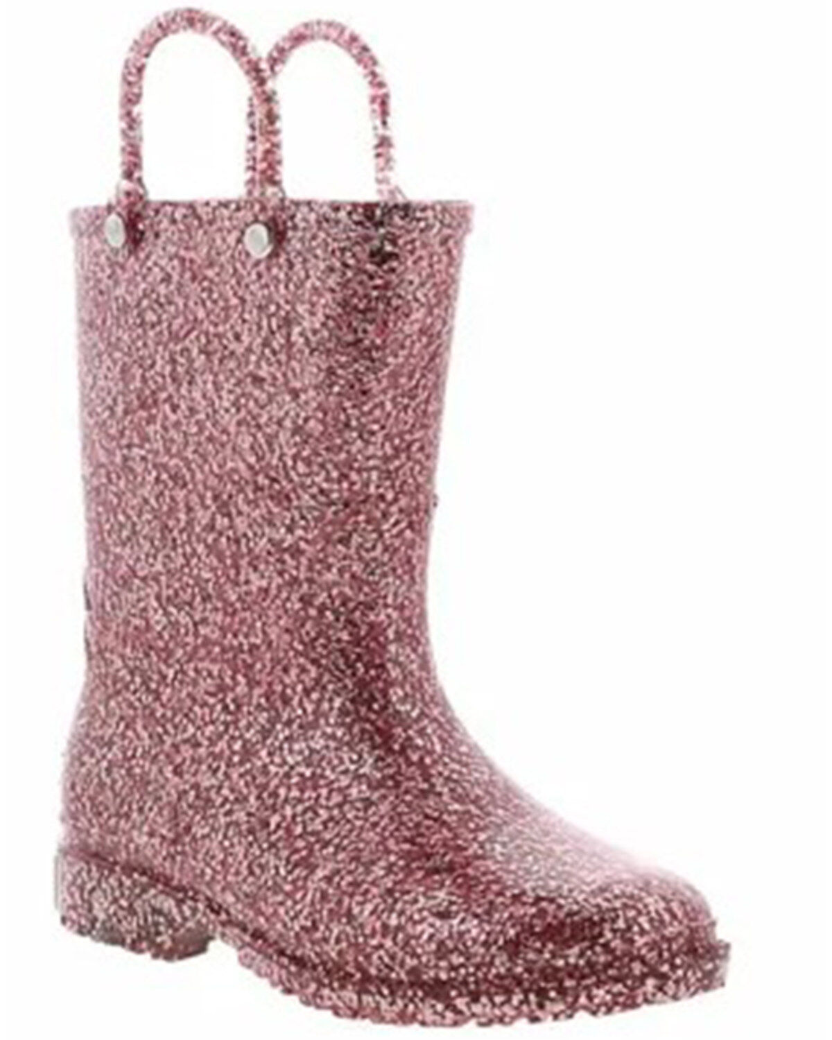 Girls' Western Chief Glitter PVC Rain Boots - Round Toe