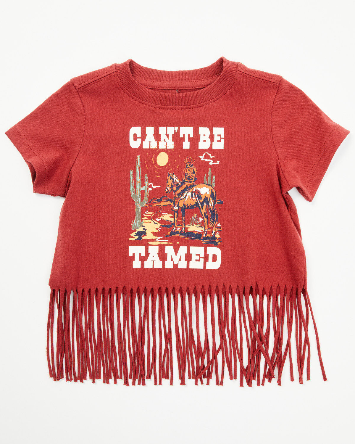 Girls' Shyanne Toddler Can't Be Tamed Short Sleeve Fringe Graphic Tee