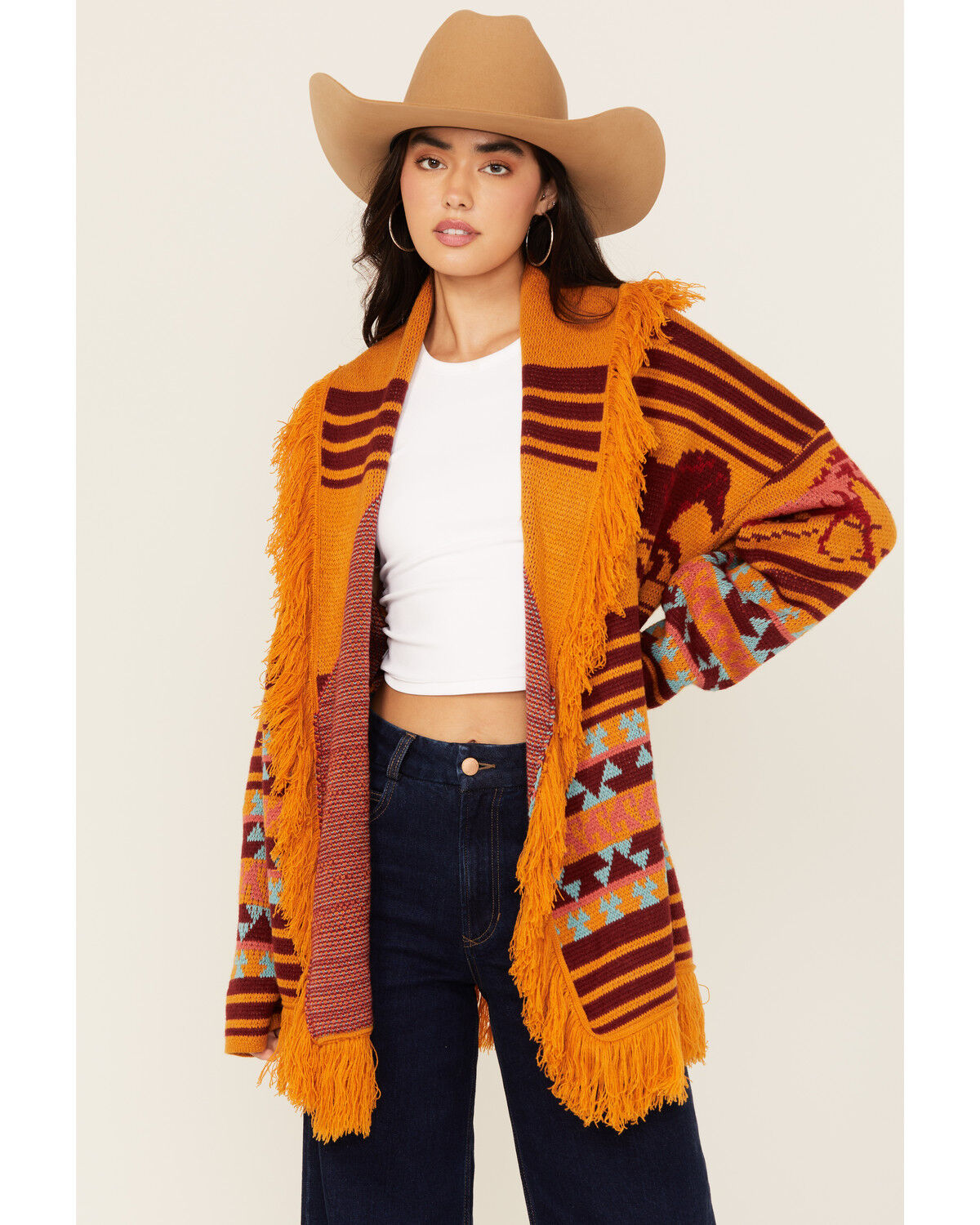 Women's Panhandle Horse Print Cardigan