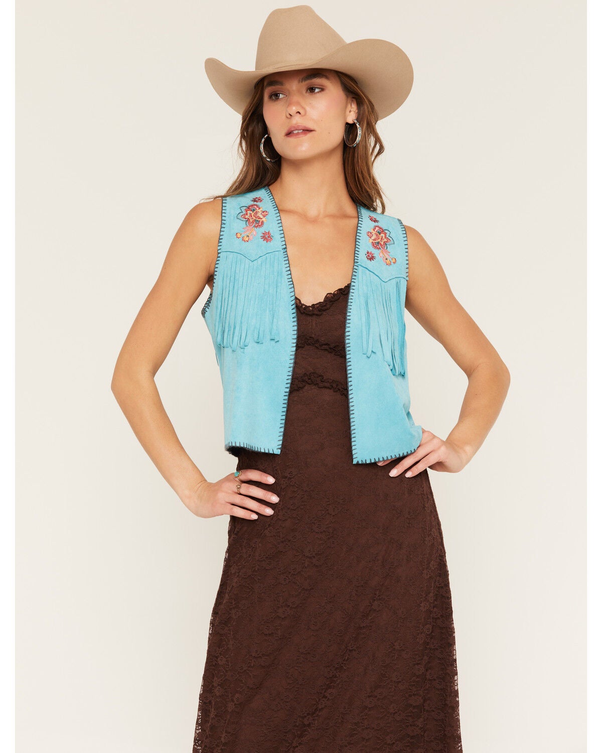 Women's Shyanne Faux Suede Fringe Vest