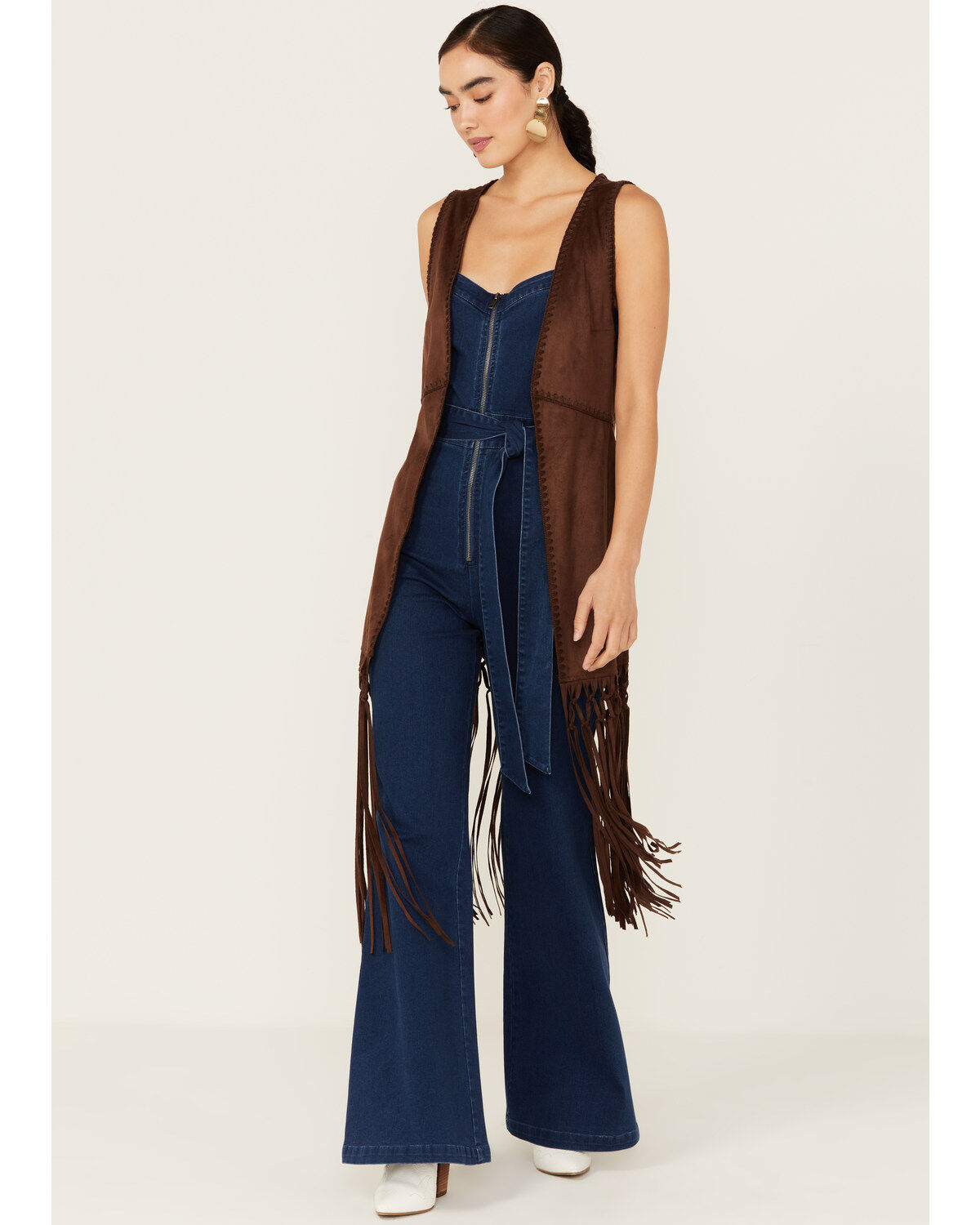 Women's Shyanne Faux Suede Long Fringe Vest