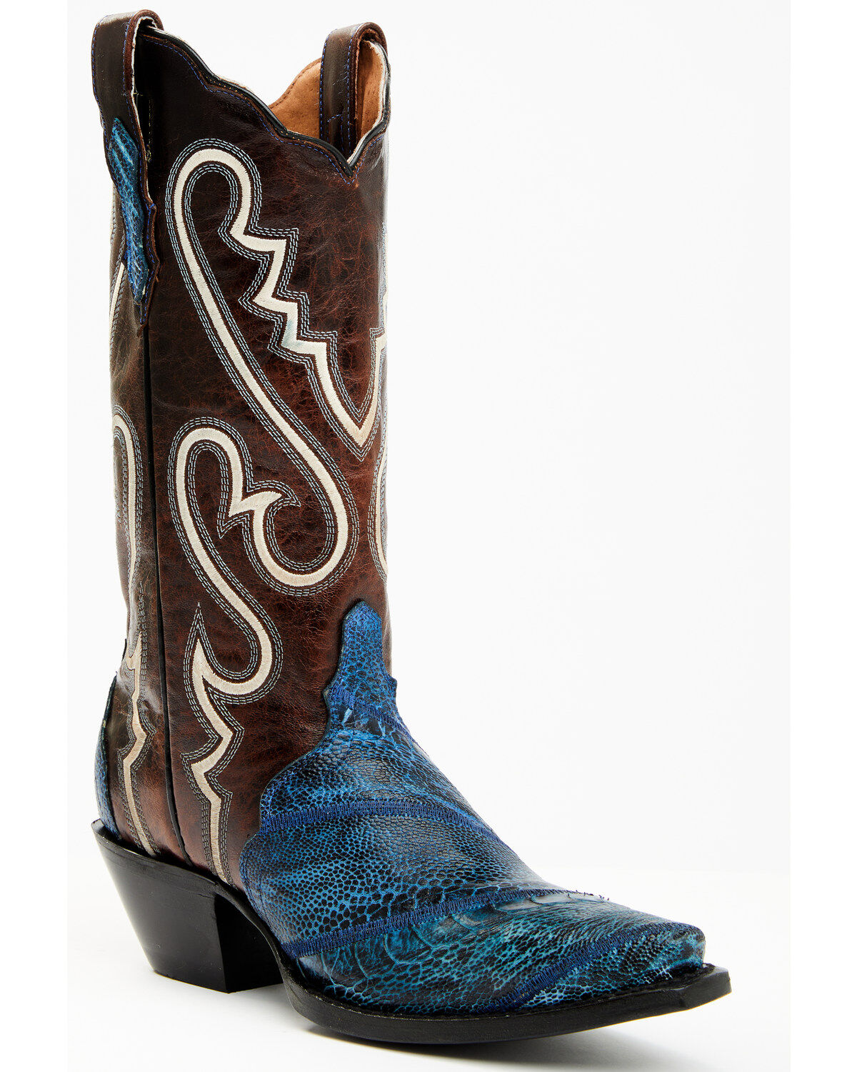 Women's Dan Post Exotic Ostrich Leg Western Boots - Snip Toe