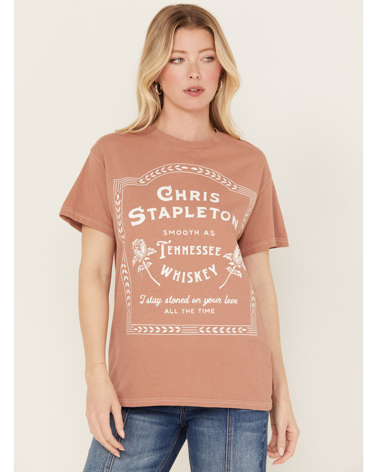 Women's Merch Traffic Chris Stapleton Rose Short Sleeve Graphic Tee