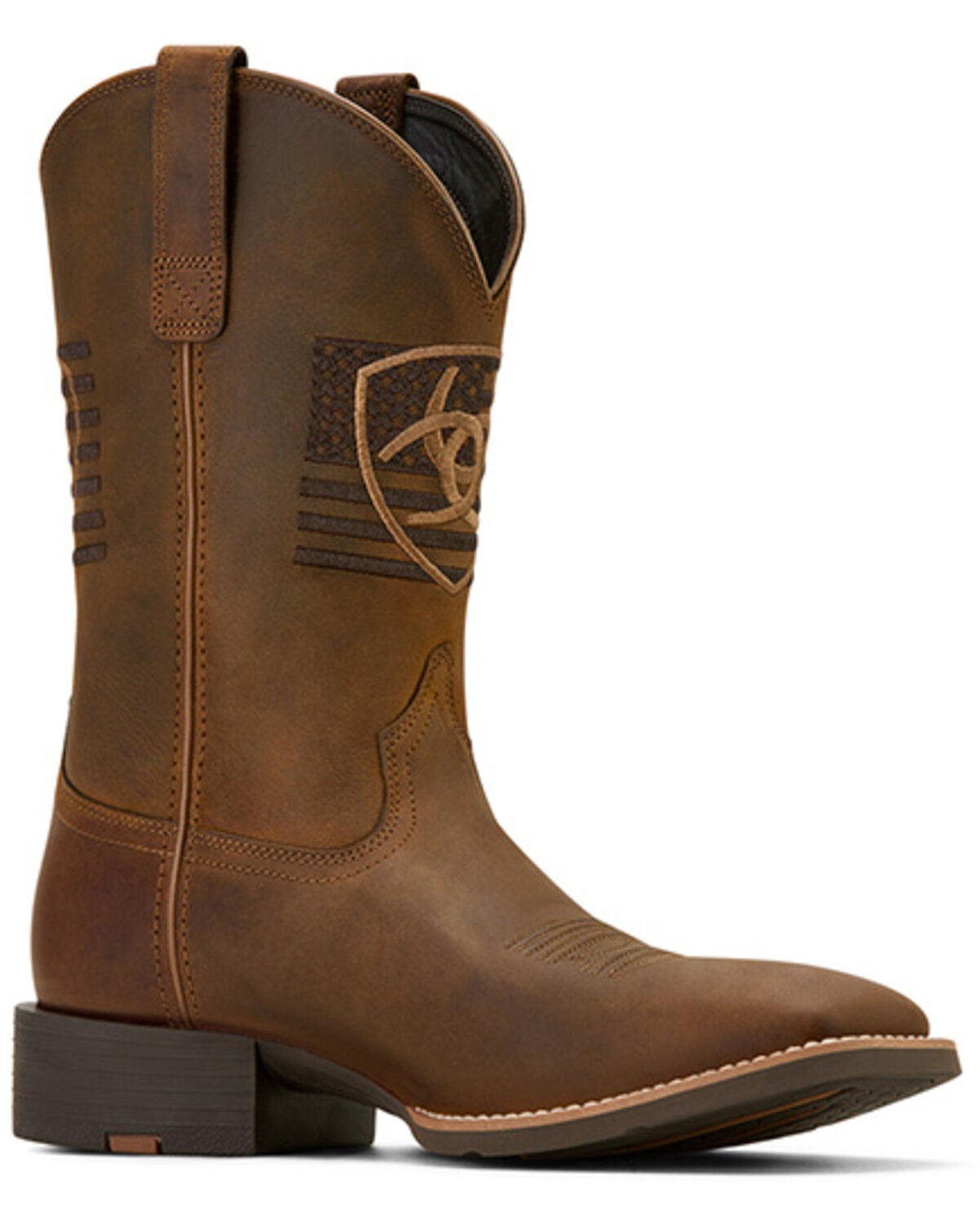 Men's Ariat Sport Freedom Distressed Western Boots - Broad Square Toe