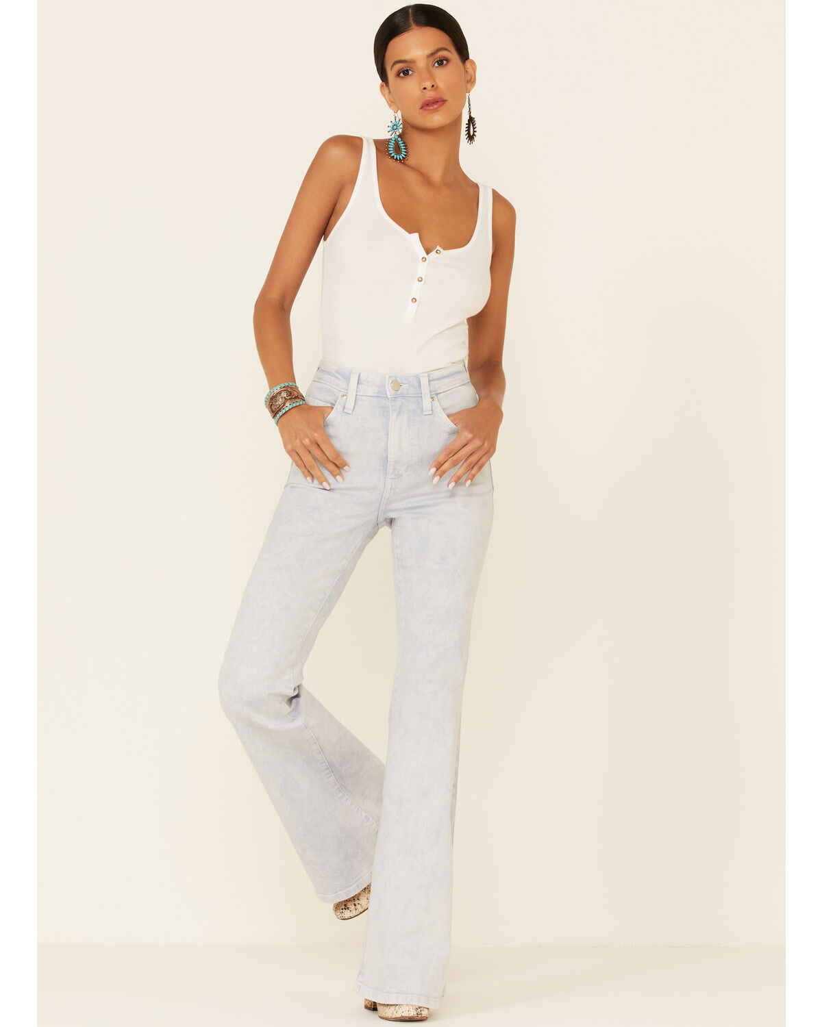 Women's Lee Acid Wash High Rise Flare Jeans