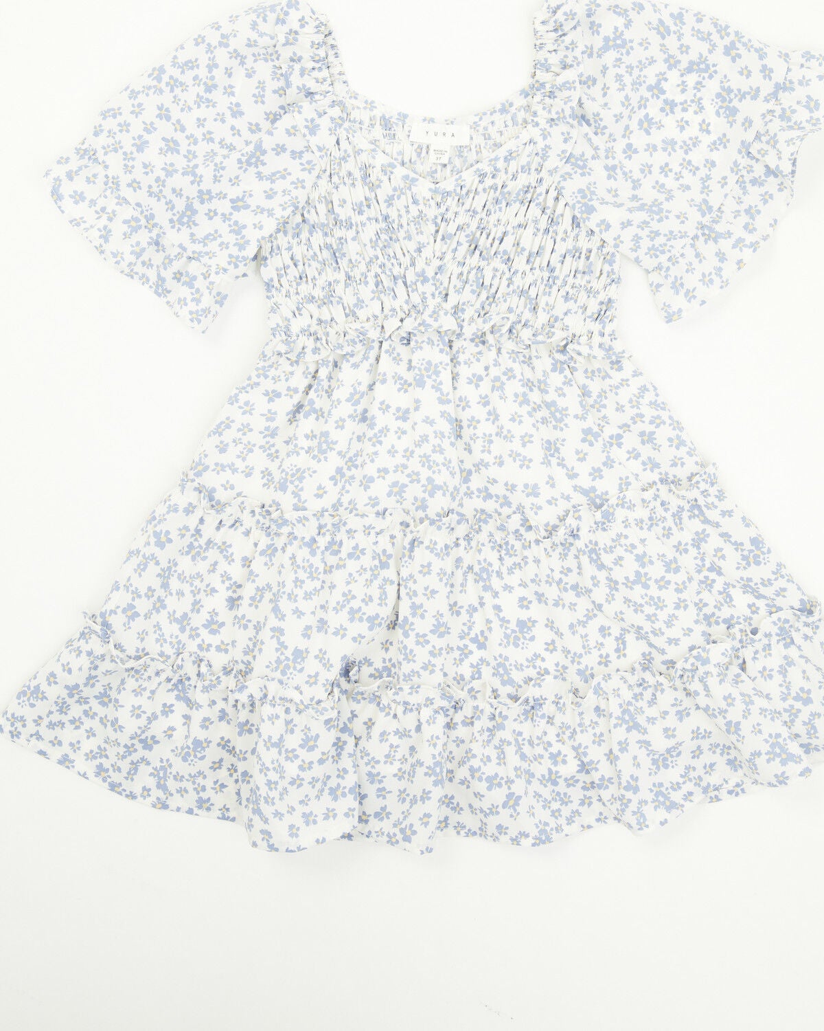 Girls' Yura Toddler Floral Print Puff Sleeve Dress
