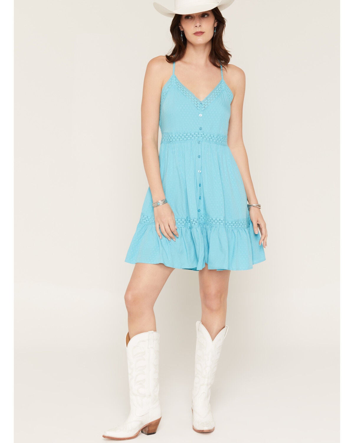 Women's Shyanne Marin Lace Trim Mini Dress