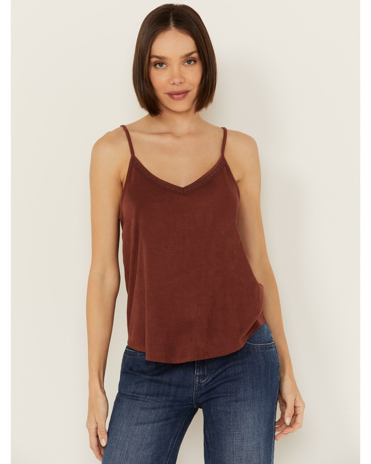 Women's Shyanne Crochet Trim Faux Suede Cami