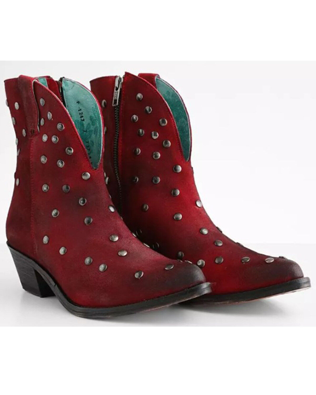 Women's Corral Studded Leather Fashion Booties - Round Toe