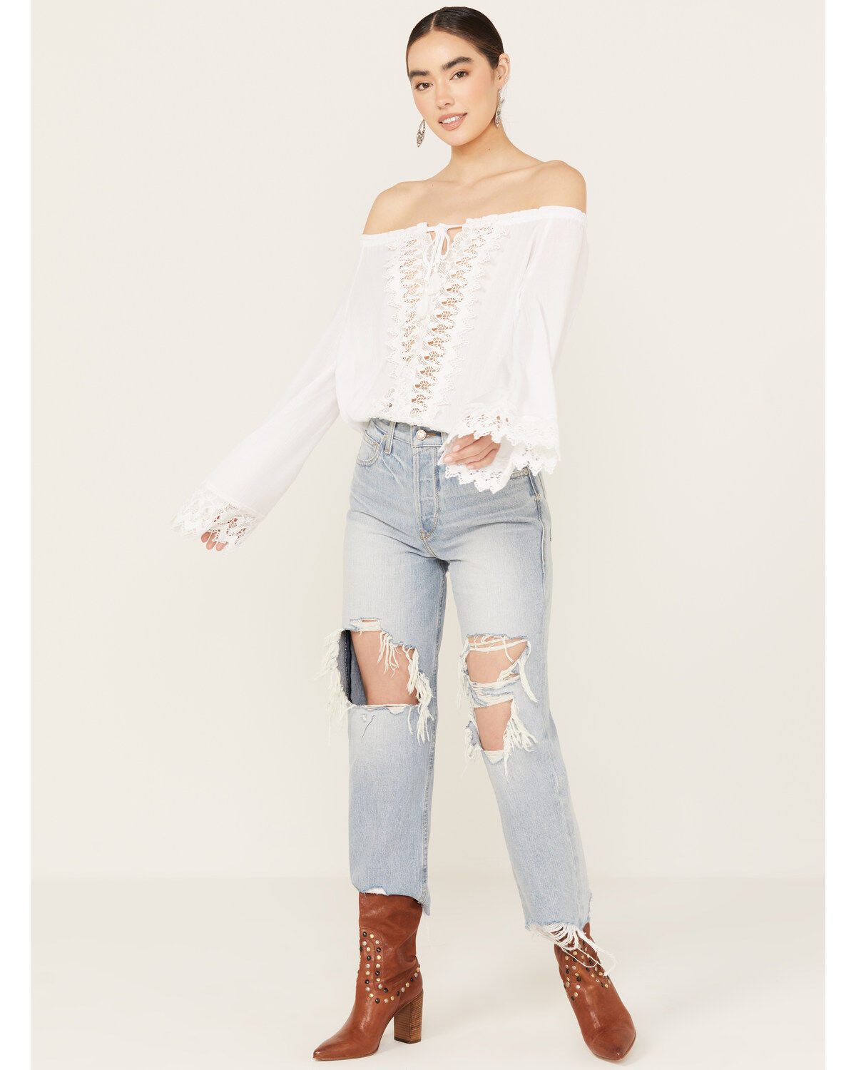 Women's Wrangler Off The Shoulder Long Sleeve Top