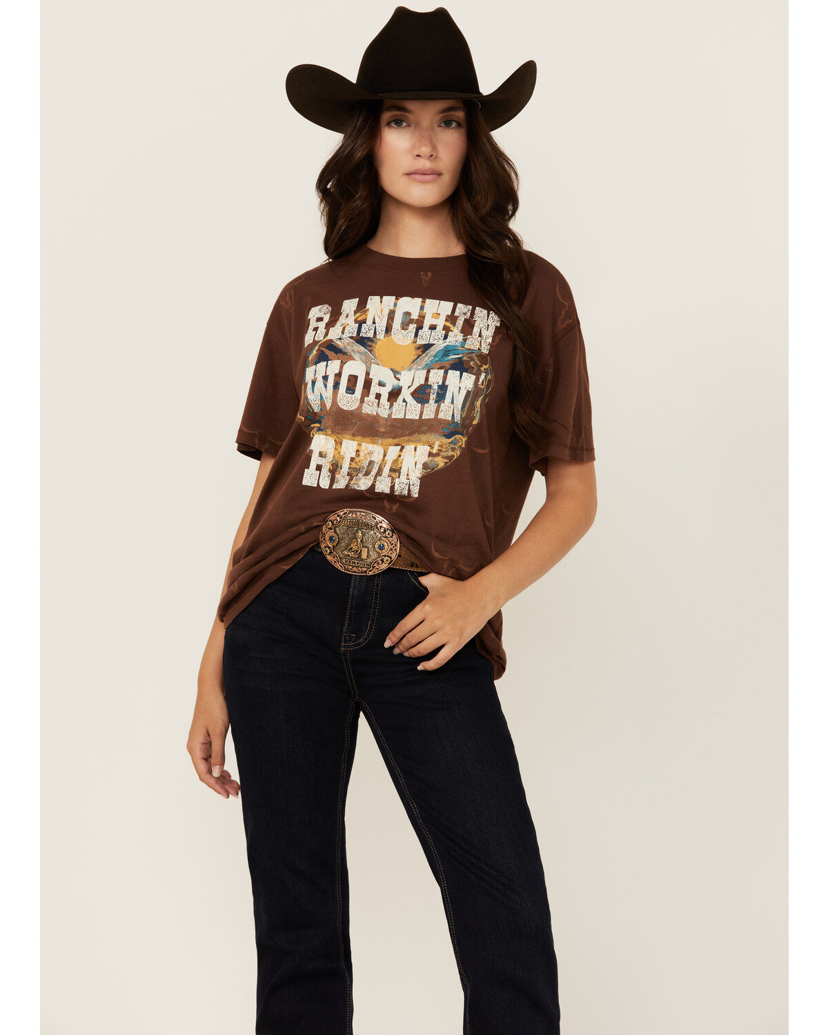 Women's Shyanne Ranchin' Workin' Ridin' Short Sleeve Graphic Tee