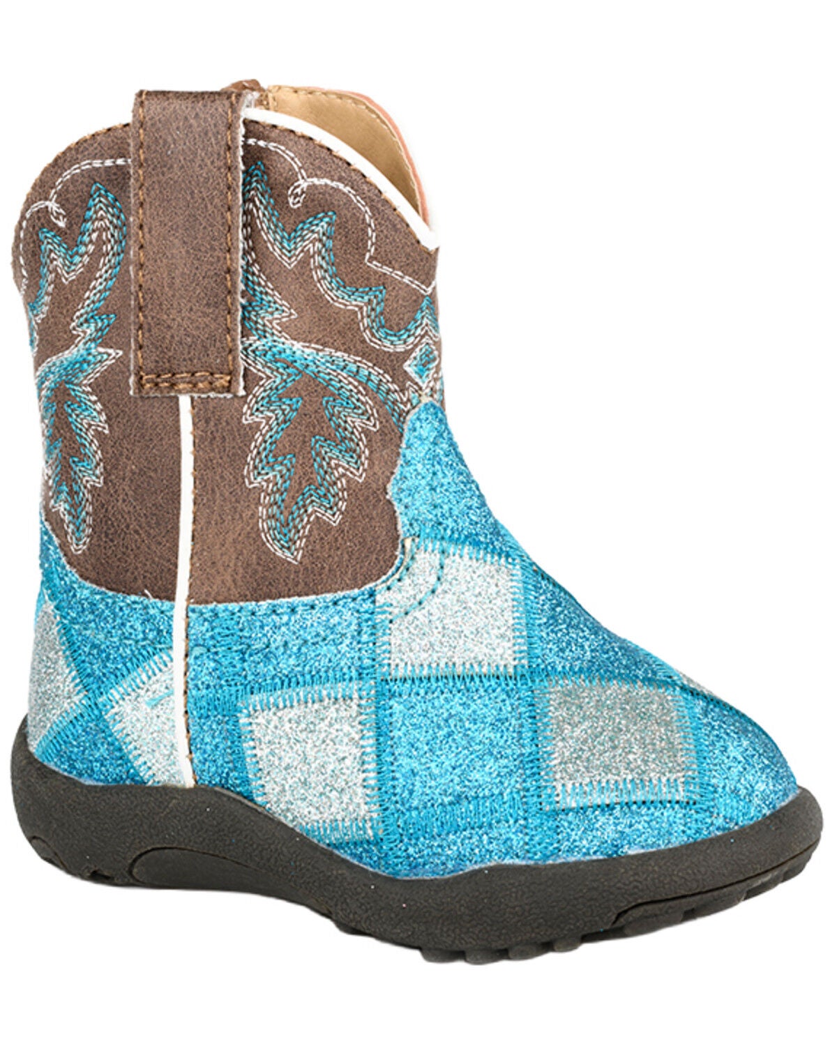Girls' Roper Infant Cowbabies Glitter Blocks Western Boots - Round Toe