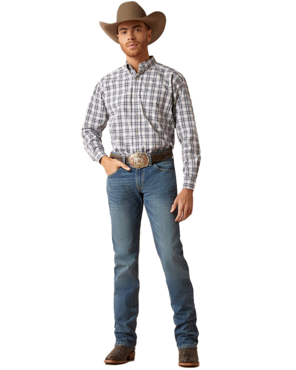 Men's Ariat M7 Ezra Medium Wash Slim Straight Denim Jeans