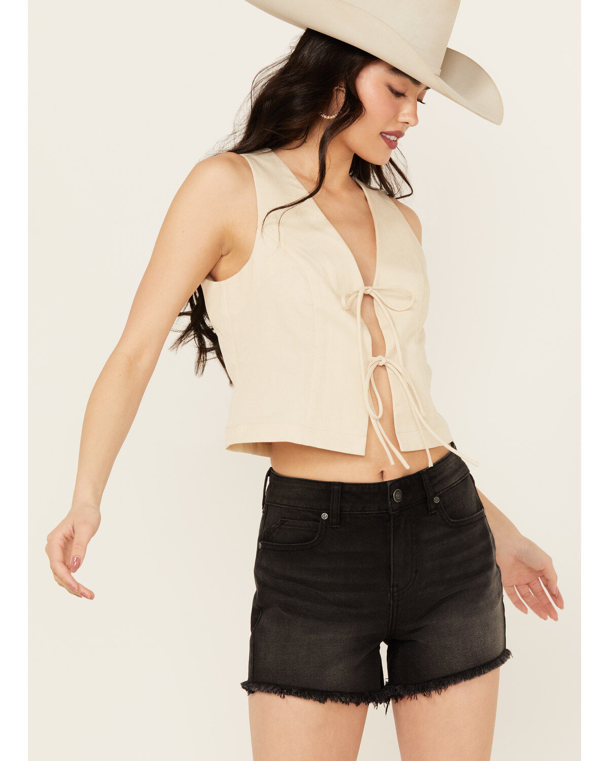 Women's Sage The Label Double Tie Front Vest