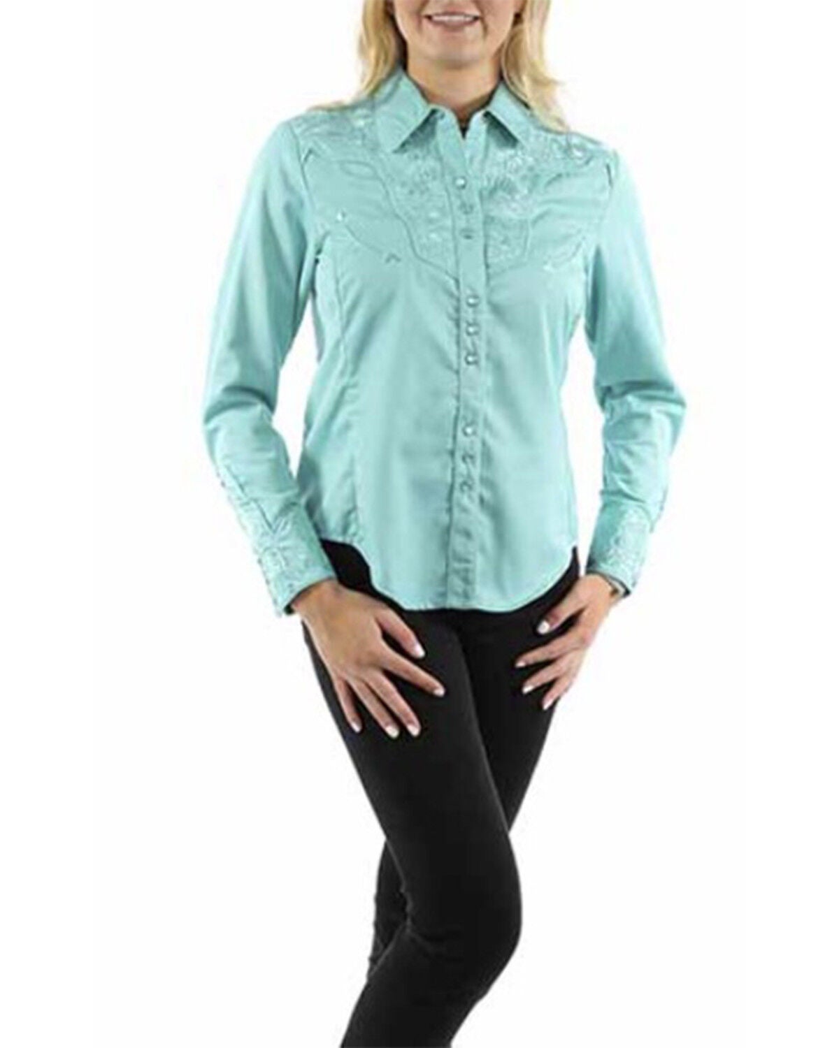 Women's Scully Floral Embroidered Long Sleeve Snap Western Shirt