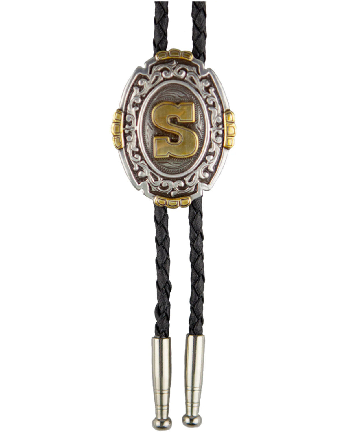 Men's Cody James Antique Silver & Gold Initial S Bolo Tie