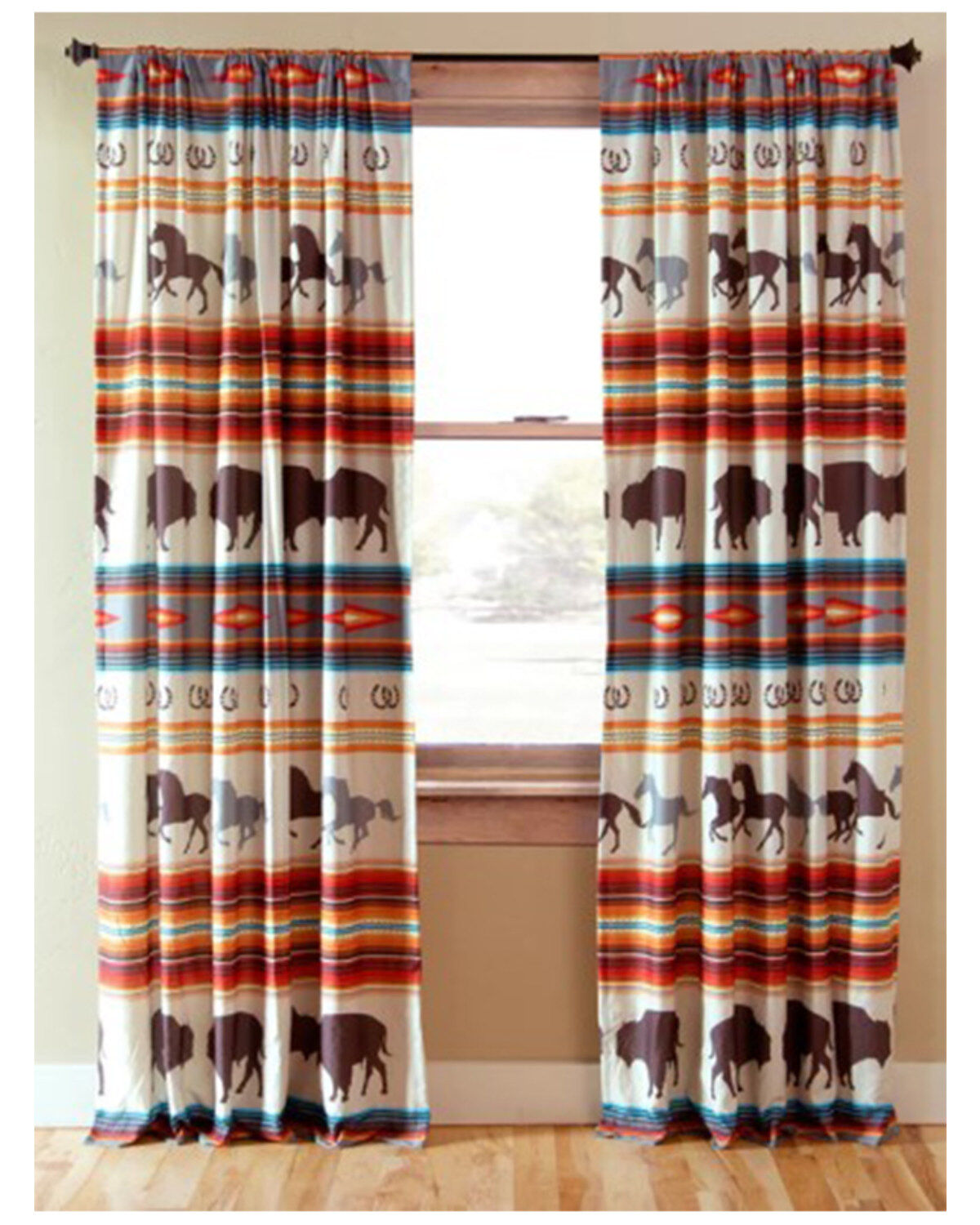 Carsten Home Western Striped Print King Quilt Set - 3 Piece