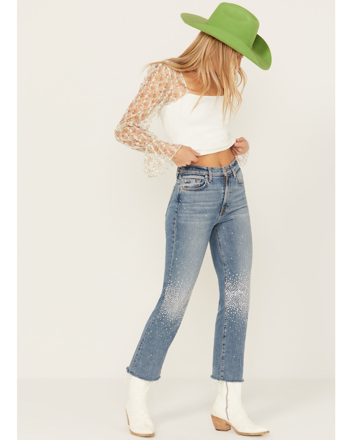 Women's 7 For All Mankind Medium Wash Logan Stovepipe High Rise Crysta