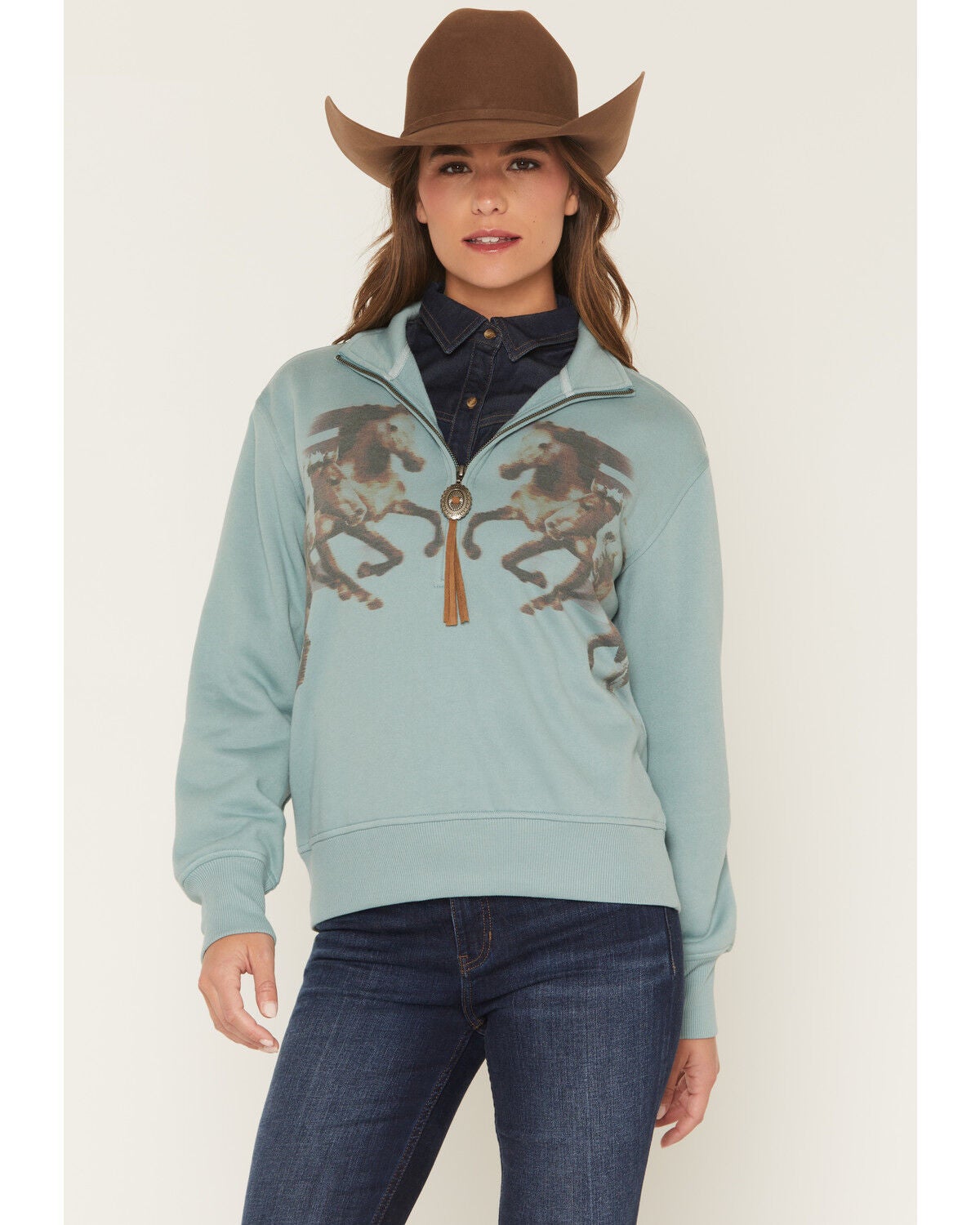 Women's Shyanne Double Horse 1/2 Zip Pullover